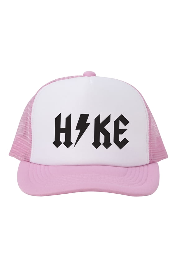 Hike Thunderbolt Adjustable Foam Mesh Trucker Hat - Pink/White