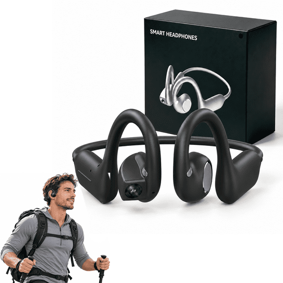 Hike View Camera,Wireless Sports Headphones With Hifi Audio, Enc Clear Calls, Ai Language Translation, Smart Assistant, App Control, 12h Battery Life, Comfortable Fit For Hiking And Cycling