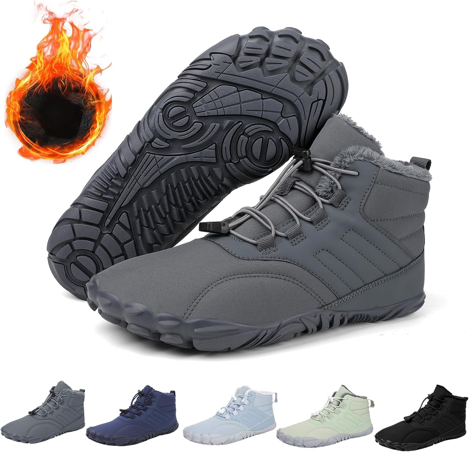 Hike Winter Footwear Barefoot Shoes for Women Men, Nonslip Waterproof