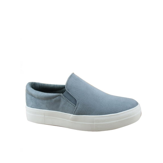 Hike Women's Flat Slip On Double Layer Foam Padded Cushion Sock Fashion Sneakers Shoes ( Blue, 7.5 )