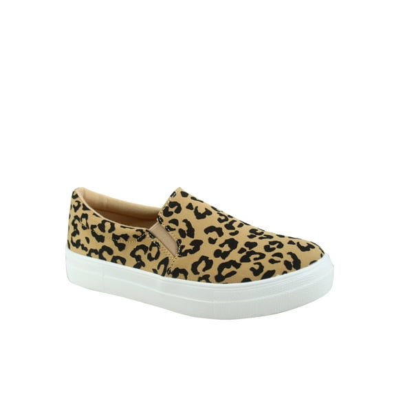 Hike Women's Flat Slip On Double Layer Foam Padded Cushion Sock Fashion Sneakers Shoes (Bobcat, 6.5)