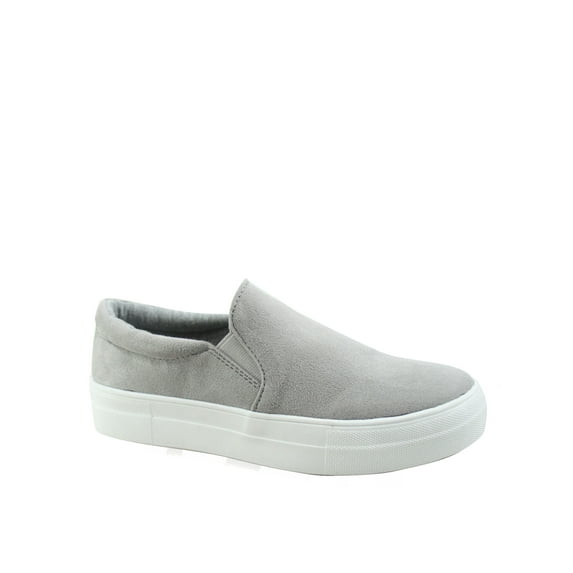 Hike Women's Flat Slip On Double Layer Foam Padded Cushion Sock Fashion Sneakers Shoes ( Grey, 5.5 )