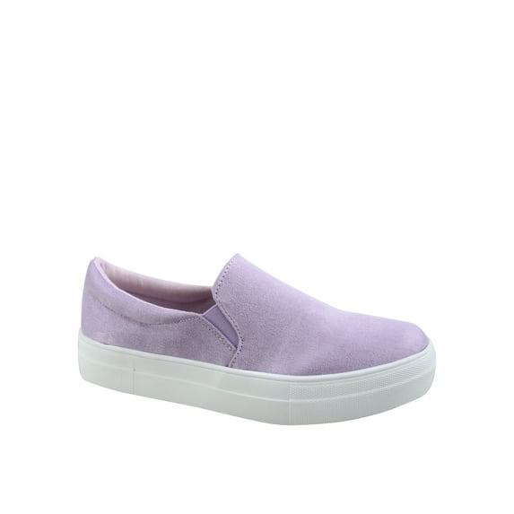 Hike Women's Flat Slip On Double Layer Foam Padded Cushion Sock Fashion Sneakers Shoes (Lavender, 7.5)