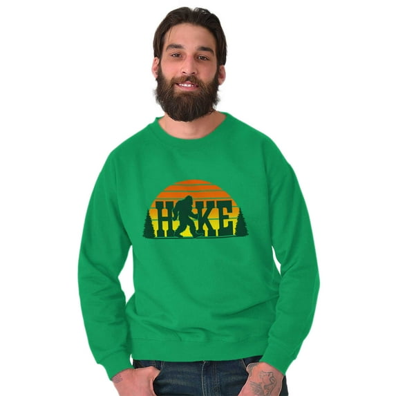 Hike with Bigfoot Retro Hiking Legend Unisex Plus Fleece Graphic Sweatshirt Brisco Brands 3X