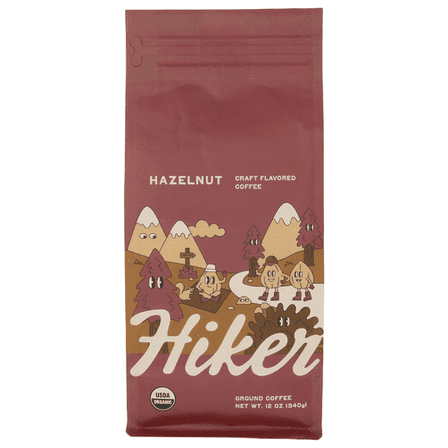 Hiker Coffee Ground Hazelnut 12 oz (Pack of 6)
