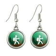 thumbnail image 1 of Hiker Hiking Symbol Mountain Nature Novelty Dangling Drop Charm Earrings, 1 of 4