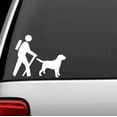 thumbnail image 1 of Hiker Hiking With Labrador Decal Sticker | 5.5-Inches | White Vinyl Decal, 1 of 1