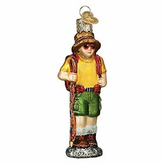 Old World Christmas Glass Blown Ornament, Hiker (With OWC Gift Box)
