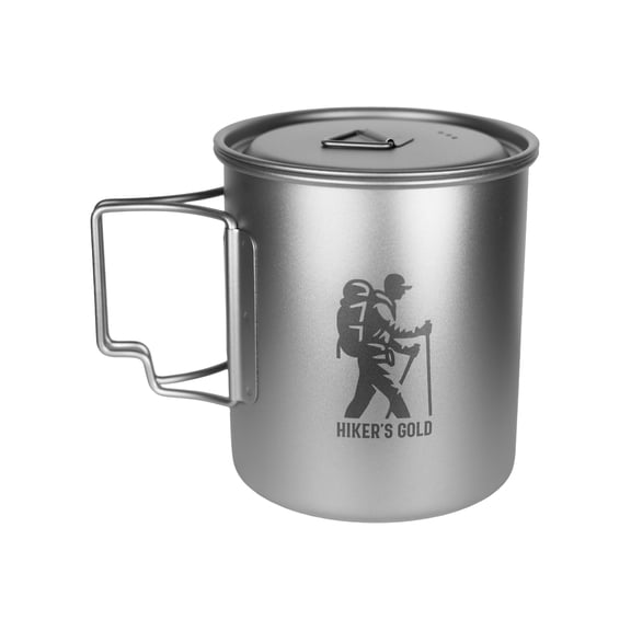 Hiker's Gold 750 ml Titanium Pot for Backpacking, Camping, Hiking