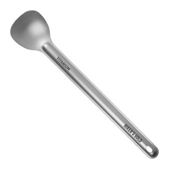 Hiker's Gold Ultralight Titanium Spoon for Hiking, Backpacking, Camping