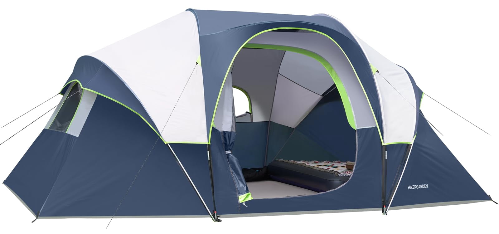 Hikergarden 10 Person Camping Tent - Portable Easy Set Up Family For Camp  Windproof Fabric Dome Outdoor Hiking Backpacking Traveling-14'x11'x74in(h)