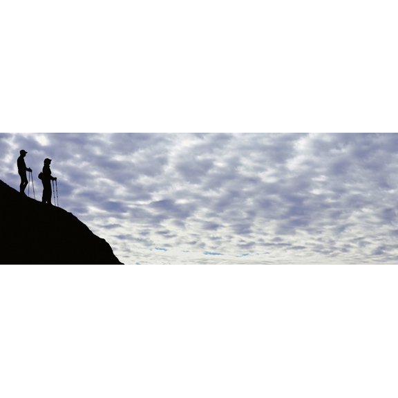 Hikers on mountain, Red Rock State Park, California, USA Poster Print (36 x 12)