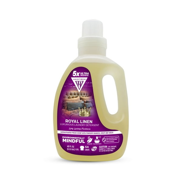 Hiketron | Royal Linen | Long Lasting Scented Liquid Laundry Detergent | Ultra Concentrated | Machine Friendly | Stain Remover | 1 Pack (40 fl. oz, 54 Loads)