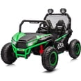 thumbnail image 1 of Hikiddo 12V 10Ah Ride on Toy, 4WD Kids 2-Seater Electric Ride on Car UTV with Remote, Bluetooth - Green, 1 of 9