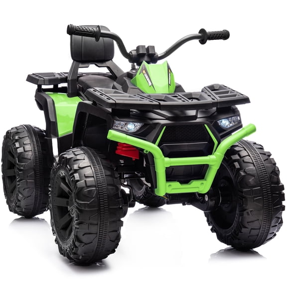 Hikiddo 24V Kids ATV 4 Wheeler, 2-Seater Powered Ride on ATV Toy for Big Kids w/ Bluetooth, 400W Motor - Green