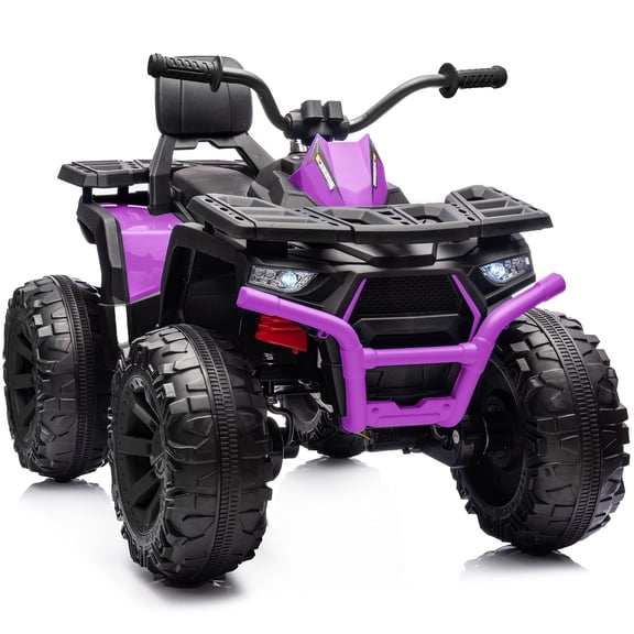 Hikiddo 24V Kids ATV 4 Wheeler, 2-Seater Powered Ride on ATV Toy for Big Kids w/ Bluetooth, 400W Motor - Purple