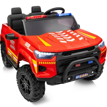 Hikiddo 12V Ride on Toy Truck, 2 Seater Kids Electric Cars for Girl Boy with Remote, Megaphone - Red