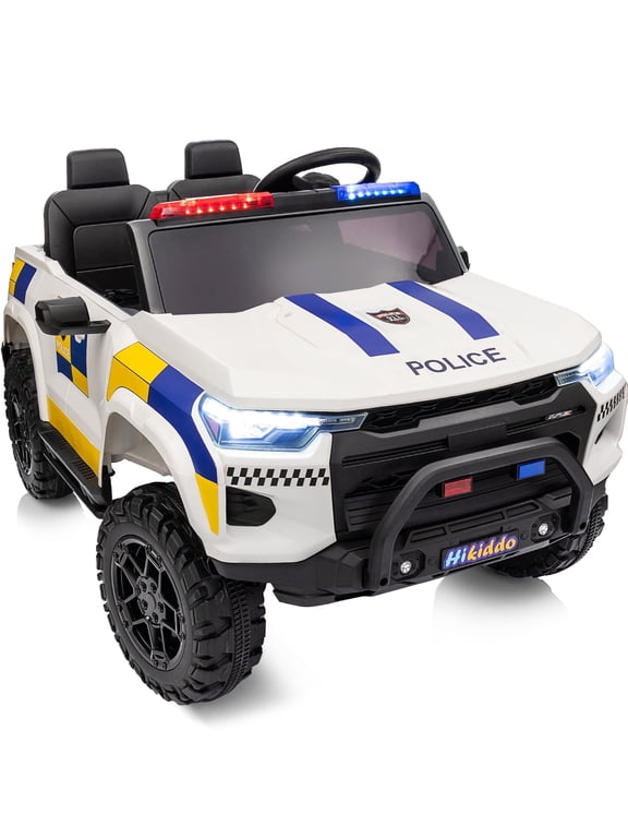 12V Ride on Toy Truck, 2 Seater Kids Electric Cars for Girl Boy with Remote, Megaphone - White