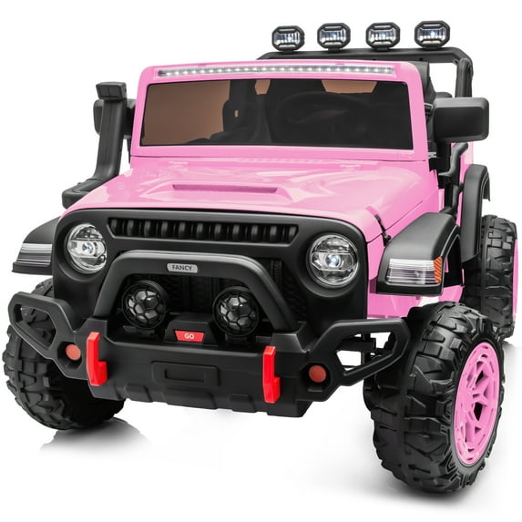 Hikiddo 2-Seater Ride on Car Truck, 12V 7Ah Ride on Toy Electric Car for Kids Boys w/Remote, Bluetooth - Pink