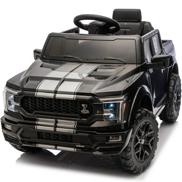 Hikiddo Electric Car for Kids, Licensed Ford-Shelby F-150 12V Ride on Truck Toys for Toddlers w/ Remote, 2-Hour Drive Time - Black