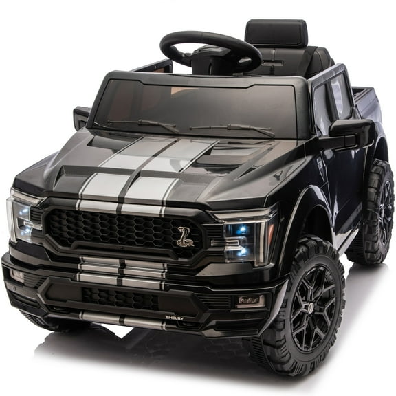 Hikiddo Electric Car for Kids, Licensed Ford-Shelby F-150 12V Ride on Truck Toys for Toddlers w/ Remote, 2-Hour Drive Time - Black