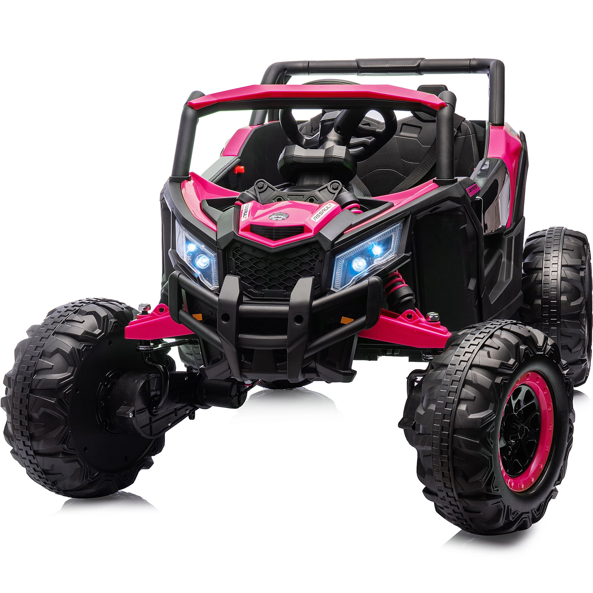 Pink 24V Kids Ride-On UTV with Bluetooth and LED Lights