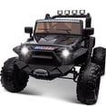 thumbnail image 1 of Hikiddo 24V 4WD Ride on Toys, 2-Seater Ride on Truck Electric Car for Big Kids with Remote, Bluetooth -Black, 1 of 11