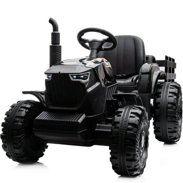 Hikiddo 24 Volt Ride on Toys, Kids Electric Ride On Tractor with Trailer & Remote - Black