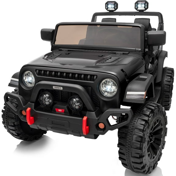 Hikiddo 24 Volt Ride on Toys for Big Kids, 4WD 2 Seater Kids Electric Ride-on Truck Car w/ Remote, 4x200W Motor - Black