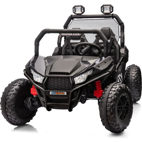 Hikiddo 24V 10Ah Ride on Toy, 4WD 2-Seater Electric Ride on Car UTV for Big Kids with Remote, 4*200W Motors - Black