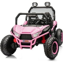 Hikiddo 24V 10Ah Ride on Toy, 4WD 2-Seater Electric Ride on Car UTV for Big Kids with Remote, 4*200W Motors - Pink