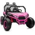 thumbnail image 1 of Hikiddo 24V 10Ah Ride on Toy, 4WD Kids 2-Seater Electric Ride on Car UTV with Remote, Bluetooth - Hot Pink, 1 of 8