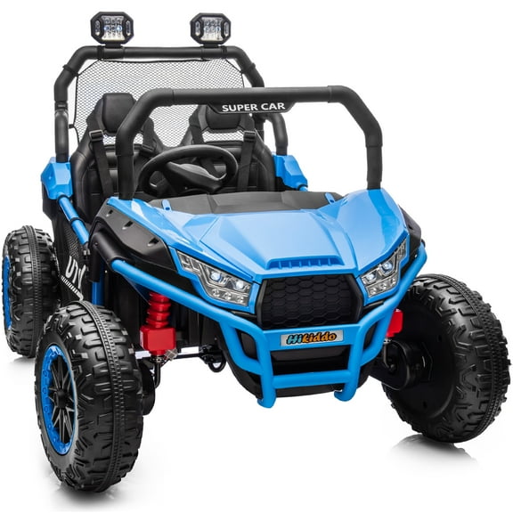 Hikiddo 24V 10Ah Ride on Toys for Big Kids, 2-Seater Kids UTV Electric Car w/ Remote, 4*200W Motors, Blue