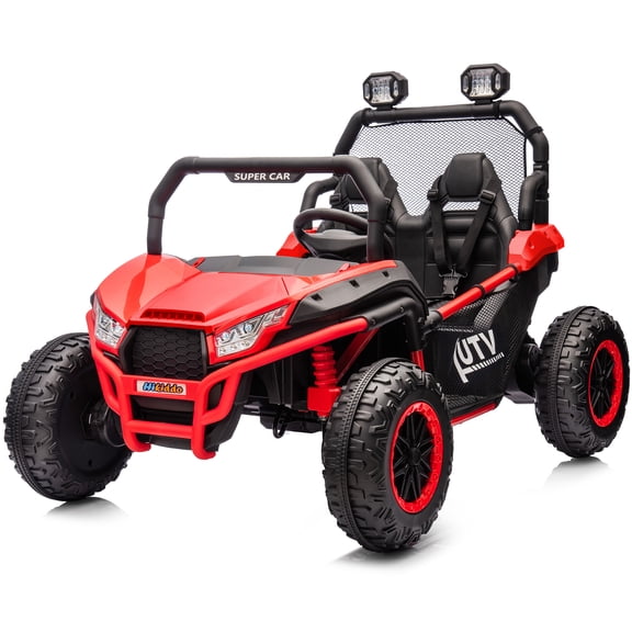 Hikiddo 24V 10Ah Ride on Toys for Big Kids, 2-Seater Kids UTV Electric Car w/ Remote, 4*200W Motors, Red