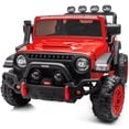 thumbnail image 1 of Hikiddo 2-Seater Ride on Car Truck, 24V 4WD Ride on Toy Electric Car for Kids Boys w/Remote, Bluetooth - Red, 1 of 10