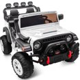 thumbnail image 1 of Hikiddo 2-Seater 24V Kids Ride-on-Car, 400W Electric Ride on Toy Car w/Remote, Bluetooth & LED Lights - White, 1 of 11