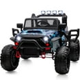 thumbnail image 1 of Hikiddo 24V 9Ah Ride on Toy for Big Kids, 4WD 2-Seater Kids Electric Car Truck w/ Remote, 4x200W Motor - Camo Blue, 1 of 11
