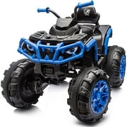 Hikiddo 24V Kids ATV 4-Wheeler, 24 Volt 4WD Ride on Toy for Big Kid w/ 4x200W Motor, 5.6Mph Max Speed - Blue