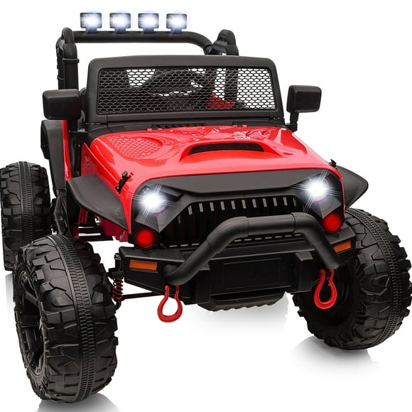 Hikiddo 24V Kids Electric Ride on Car, 2 Seater Ride on Truck Toys for Big Kids w/ Remote, 400W Power - Red
