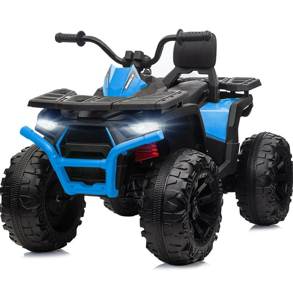 Hikiddo 24V Ride on Toys, Kids ATV 4-Wheeler for Big Kids with 2 Seater, 400W Motor, Bluetooth - Blue