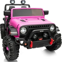 Hikiddo 24V Kids Ride on Toy Truck, 4WD 2 Seater Electric Ride on Car for Big Kids w/ Remote, Bluetooth, 4x200W Motors - Pink