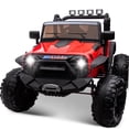 thumbnail image 1 of Hikiddo 24V 4WD Ride on Toys, 2-Seater Ride on Truck Electric Car for Big Kids with Remote, Bluetooth -Red, 1 of 11