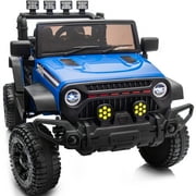 Hikiddo 24V Kids Ride on Truck Toys, Ride on Electric Car for Kids w/ Remote, Bluetooth, Spring Suspension - Blue