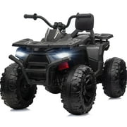 Hikiddo 24V Ride on Toys, Kids ATV 4-Wheeler for Big Kids with 2 Seater, 400W Motor, Bluetooth - Black