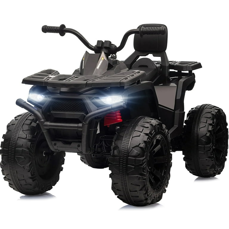 Hikiddo 24V Kids ATV 4 Wheeler Quad 2 Seater 400W Motor Bluetooth Black Walmart