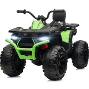 Hikiddo 24V Ride on Toys, Kids ATV 4-Wheeler for Big Kids with 2 Seater, 400W Motor, Bluetooth - Green