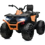 Hikiddo Kids ATV 4 Wheeler, 24V 4WD Electric ATV Ride On Toy for Big Kid w/ 2-Seater, 4x200W Motor, 5.6Mph Max Speed - Orange