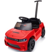 Licensed Dodge SRT Toddlers Push Car Ride on Toys, Riding Toys with Handle for Ages 1 3,Red