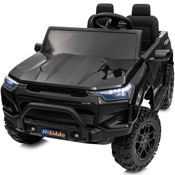 Hikiddo 4WD 2-Seater Electric Car for Kids, 24V 10Ah Ride on Toys Truck for Big Kids w/ Remote, 4x200W Motor - Black