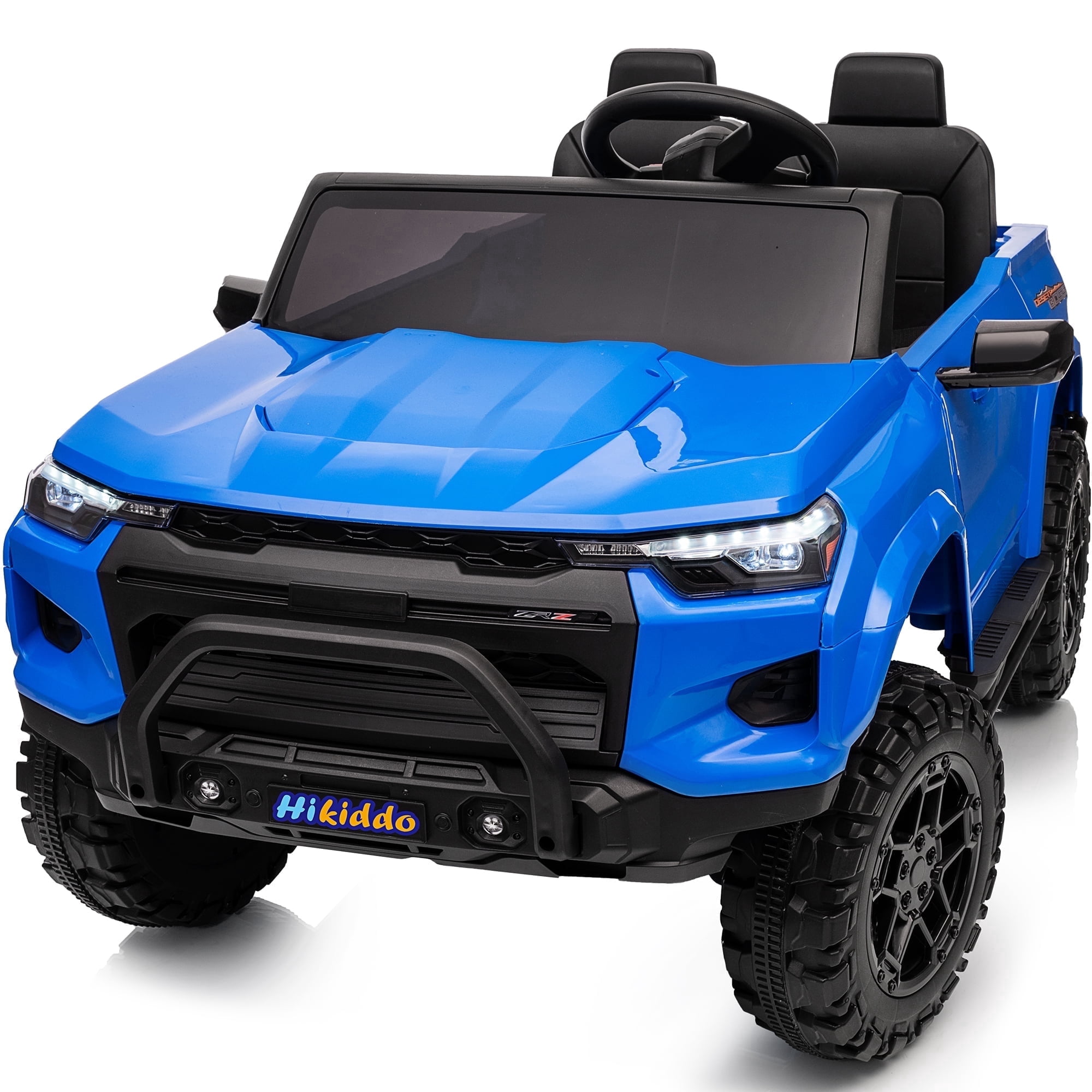 Hikiddo 4WD 2-Seater Electric Car for Kids, 24V 10Ah Ride on Toys Truck for Big Kids w/ Remote, 4x200W Motor - Blue